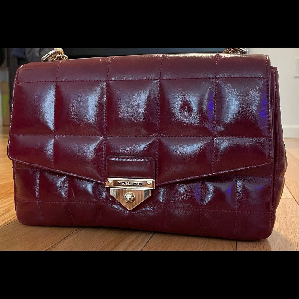 Michael Kors SoHo Large Quilted Leather Shoulder Bag, Red
